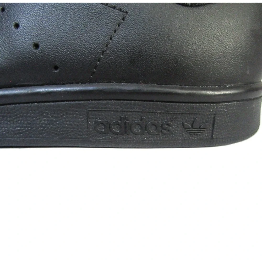 Adidas Stan‎ Smith Black Leather Minimalist Unisex Streetwear Sneaker Size 7